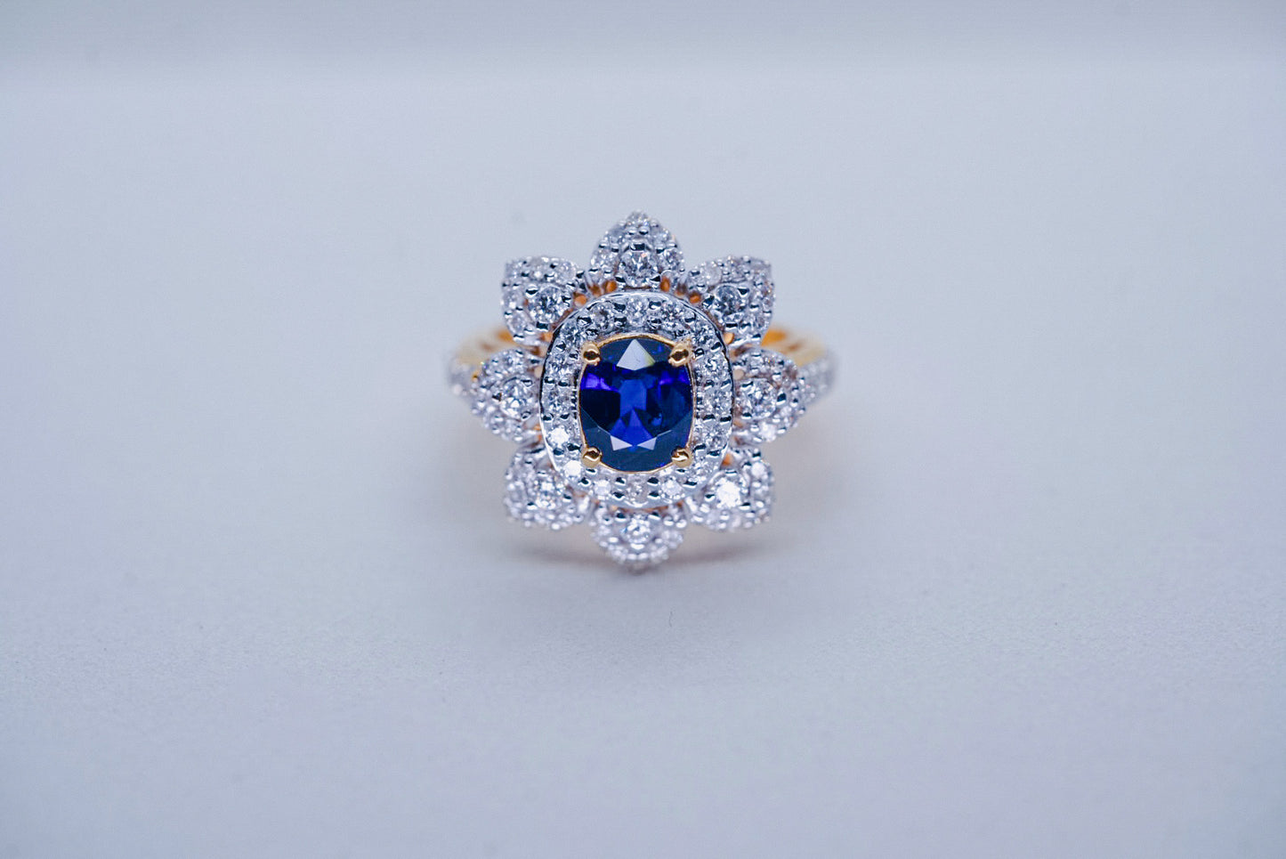 GIA certified Burmese blue sapphire ring